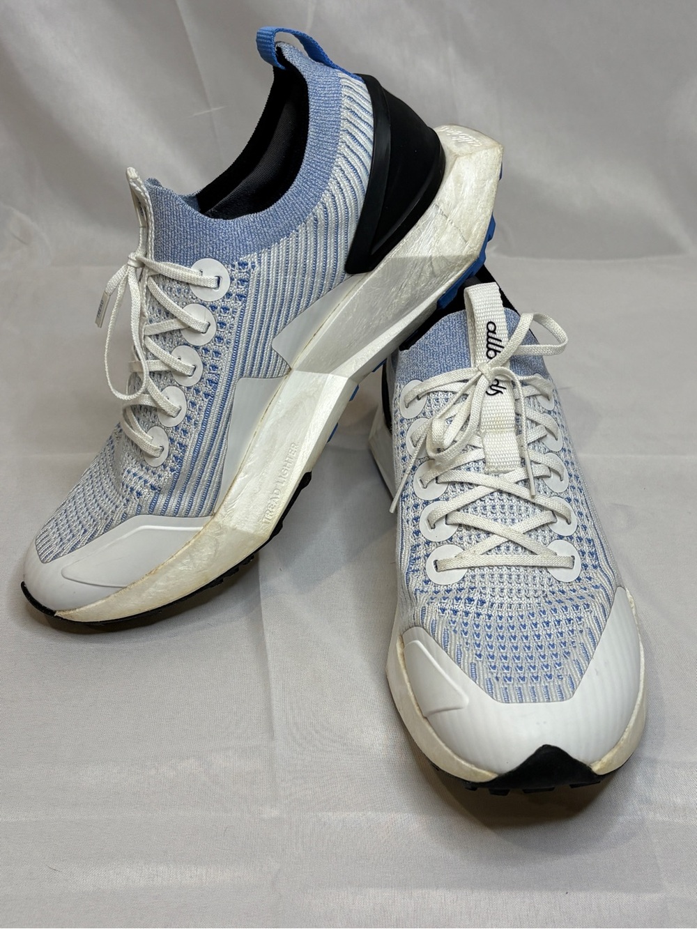 allbirds Light Blue and White Knit Men's Sneakers